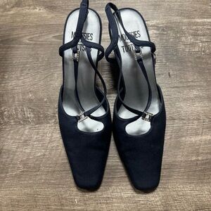 Mootsies Tootsies Black Strappy Heels size 8.5 US women